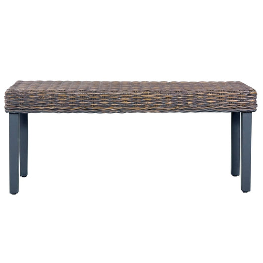 Bench | Grey Natural | Natural kubu rattan, solid mango wood | 110 cm