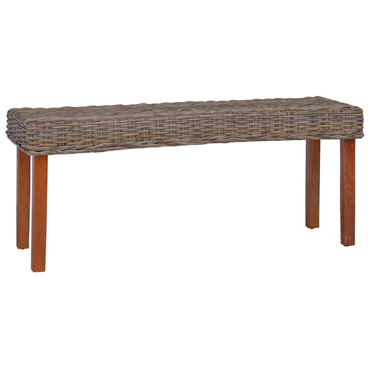 Bench | Natural | Natural Kubu Rattan, Solid Mango Wood | Medium