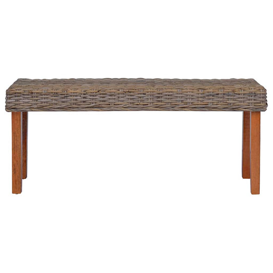 Bench | Natural | Natural Kubu Rattan, Solid Mango Wood | Medium