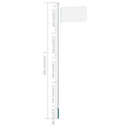 Sectional Flagpole Aluminum 20.3'