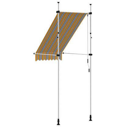 145830 vidaXL Manual Retractable Awning 100 cm Yellow and Blue Stripes