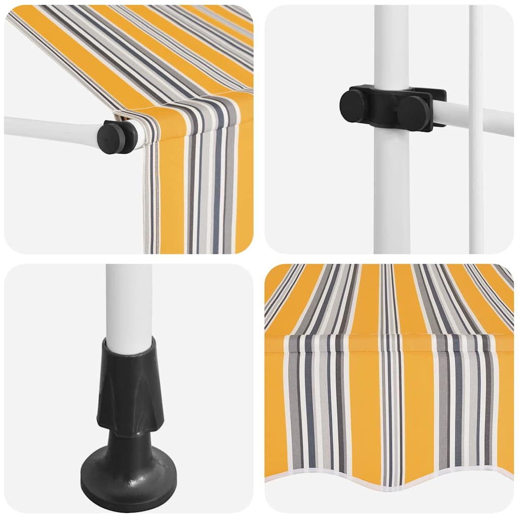 145830 vidaXL Manual Retractable Awning 100 cm Yellow and Blue Stripes