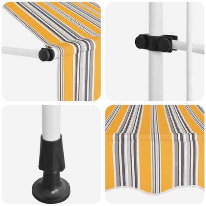 145830 vidaXL Manual Retractable Awning 100 cm Yellow and Blue Stripes