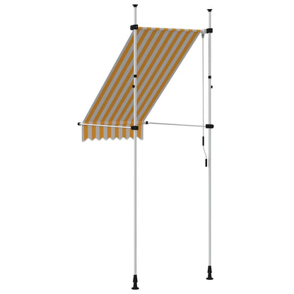 Manual Retractable Awning 100 cm Orange and White Stripes