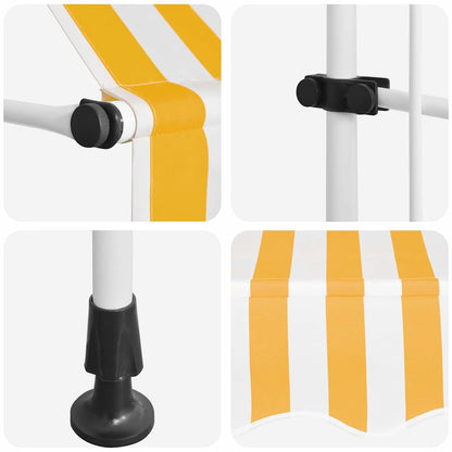145831 vidaXL Manual Retractable Awning 100 cm Orange and White Stripes