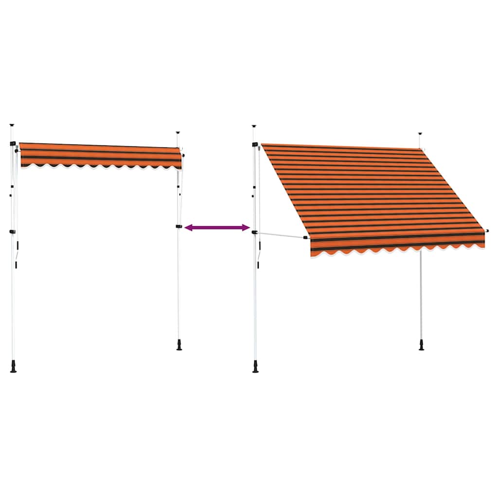 145837 vidaXL Manual Retractable Awning 250 cm Orange and Brown