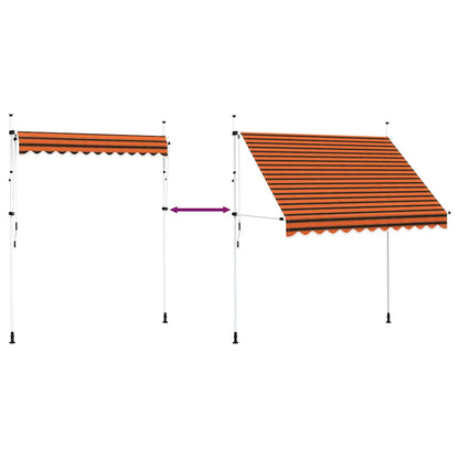 145837 vidaXL Manual Retractable Awning 250 cm Orange and Brown