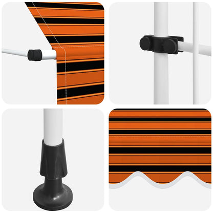 145839 vidaXL Manual Retractable Awning 350 cm Orange and Brown
