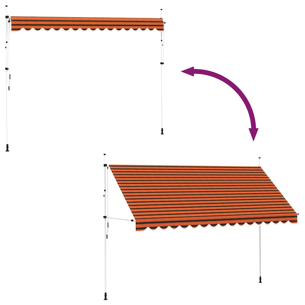 145840 vidaXL Manual Retractable Awning 400 cm Orange and Brown