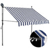 Manual Retractable Awning with LED 150 cm Blue and White