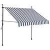 Manual Retractable Awning with LED 150 cm Blue and White