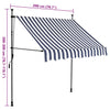 Manual Retractable Awning with LED 200 cm Blue and White
