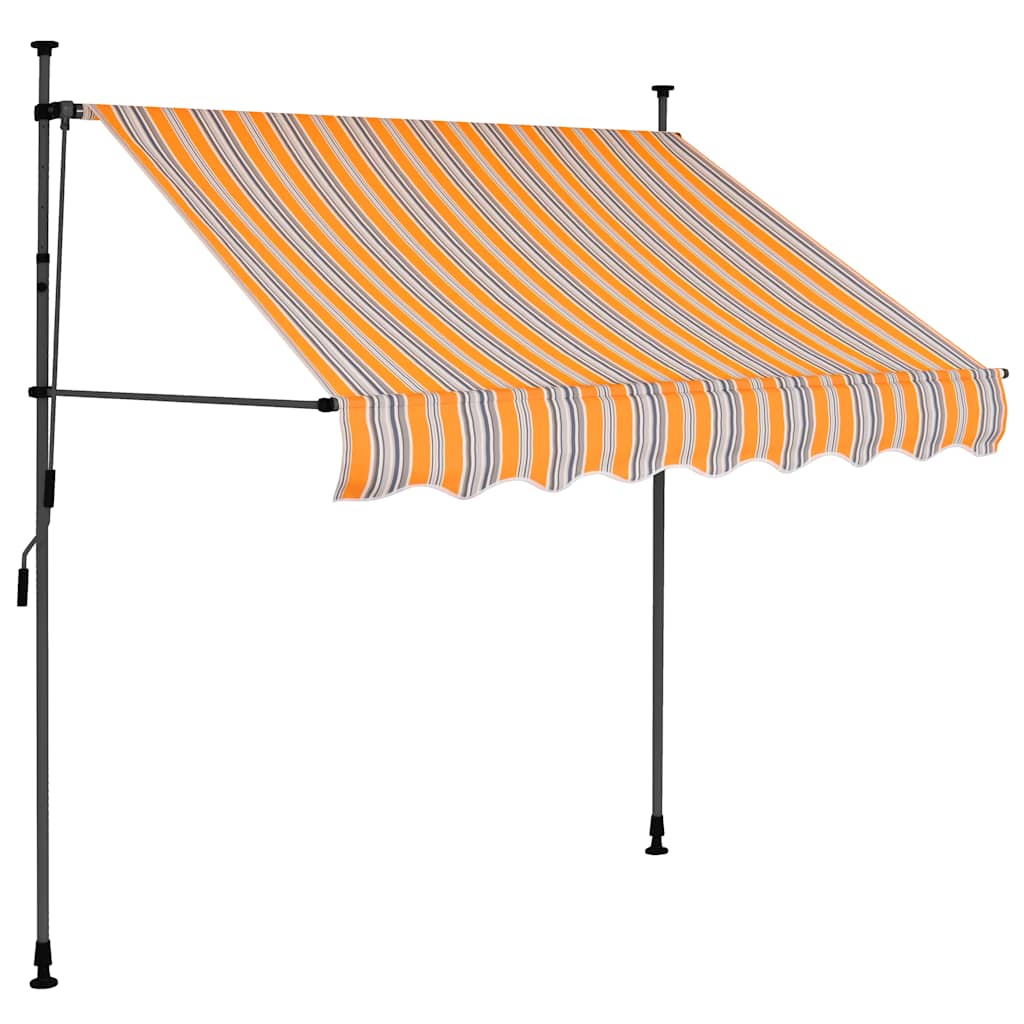 Retractable Awning | Yellow and blue | Fabric, Steel | 150 cm width