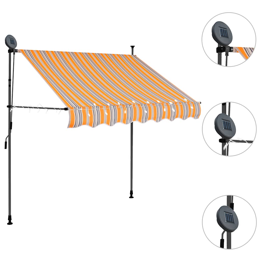 Retractable Awning | Yellow and blue | Fabric, Steel | 150 cm width