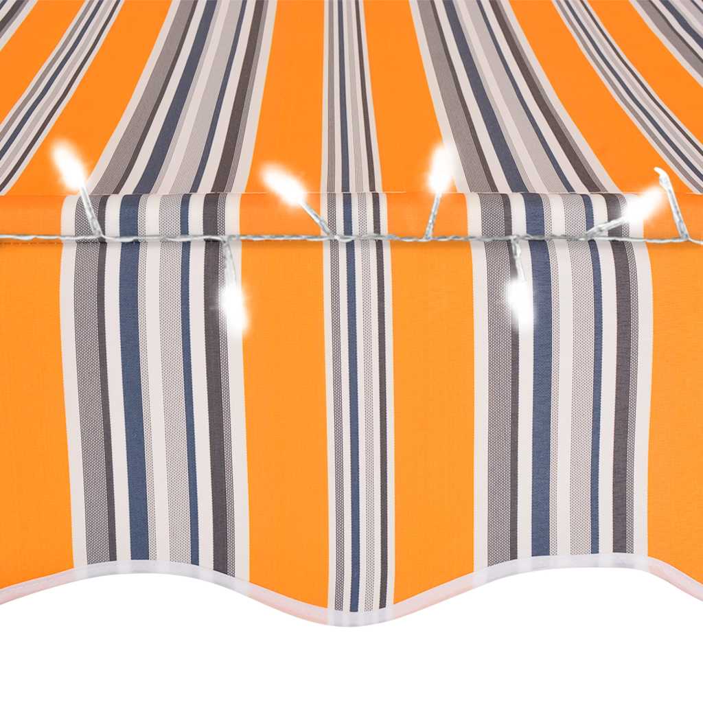 Manual Retractable Awning with LED 200 cm Yellow and Blue