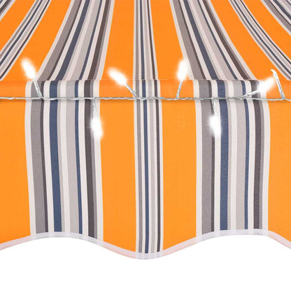 Manual Retractable Awning with LED 200 cm Yellow and Blue