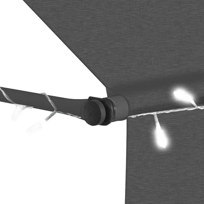 Manual Retractable Awning with LED 100 cm Anthracite