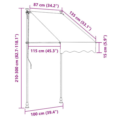 Manual Retractable Awning with LED 100 cm Anthracite