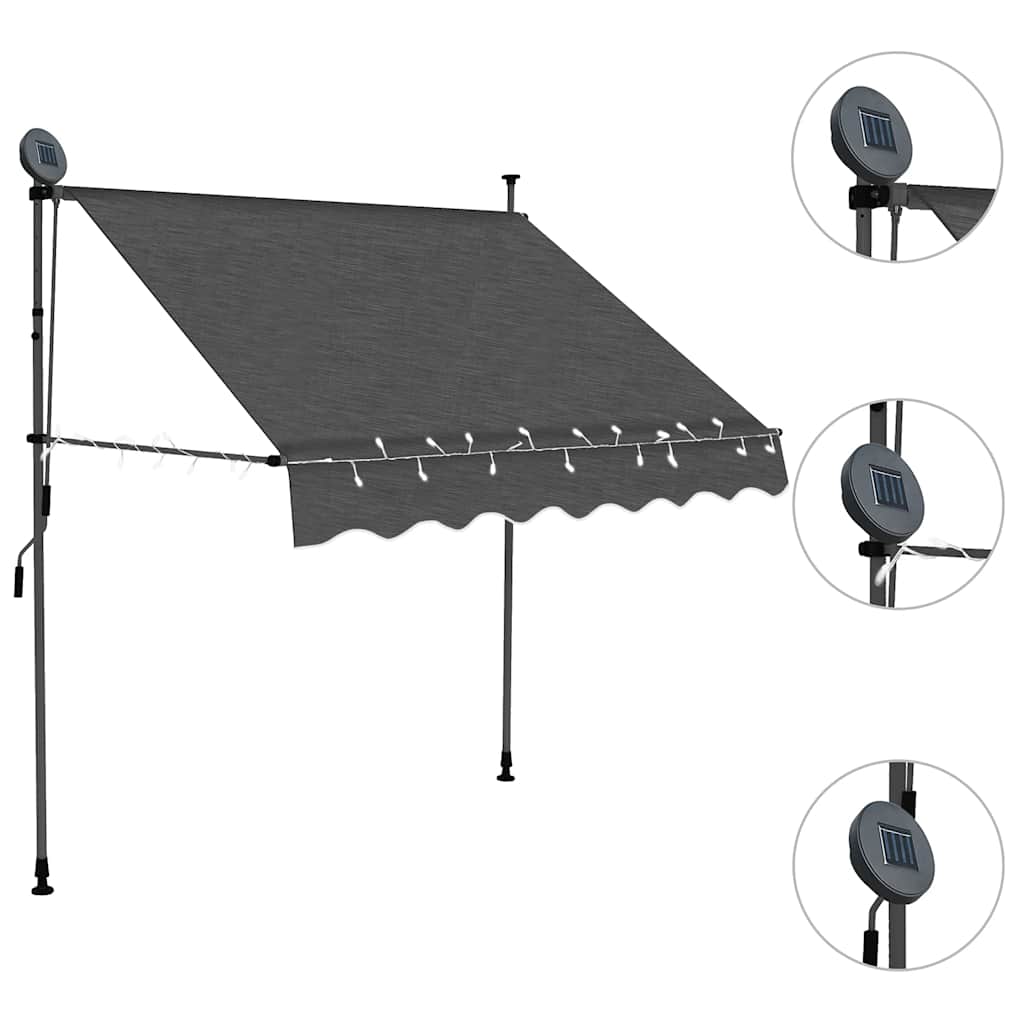 Manual Retractable Awning with LED 78.7" Anthracite