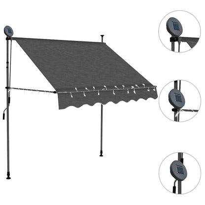 Manual Retractable Awning with LED 78.7" Anthracite