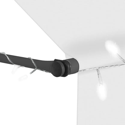 Manual Retractable Awning with LED 200 cm Cream