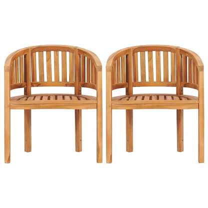 Banana Chairs 2 pcs Solid Teak Wood