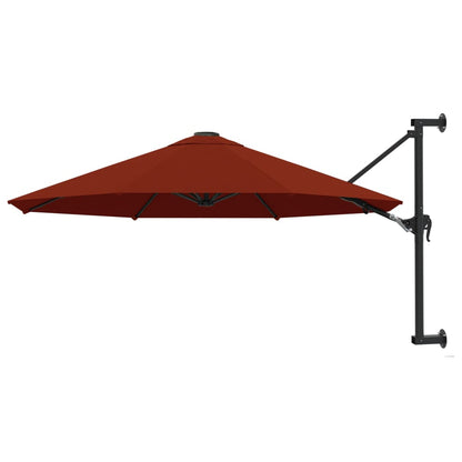 Wall-Mounted Parasol with Metal Pole 300 cm Terracotta