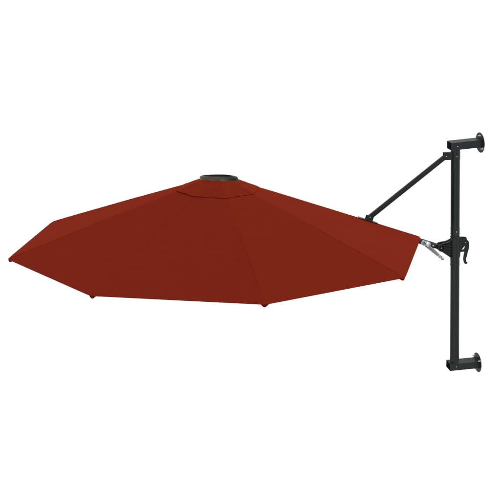 Wall-Mounted Parasol with Metal Pole 300 cm Terracotta