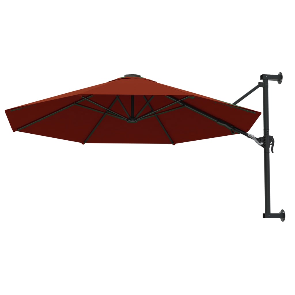 Wall-Mounted Parasol with Metal Pole 300 cm Terracotta