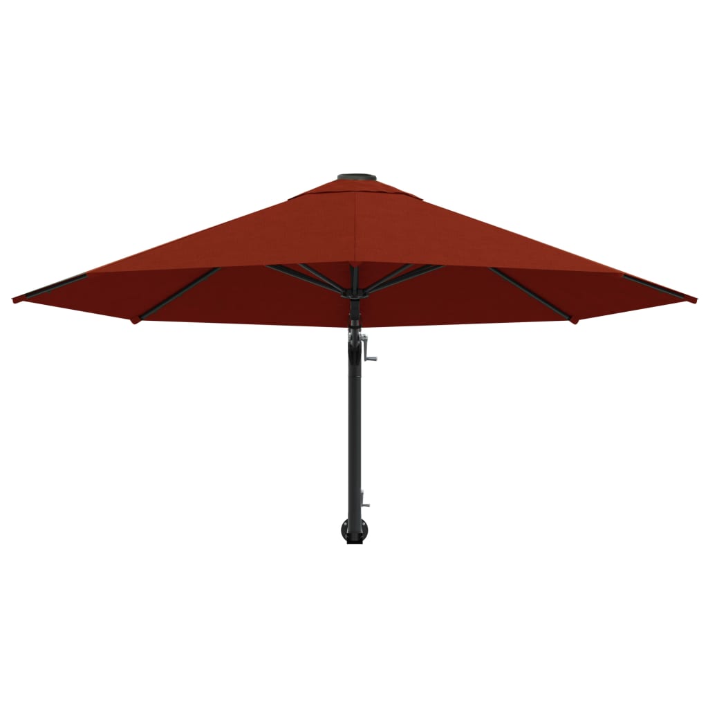 Wall-Mounted Parasol with Metal Pole 300 cm Terracotta