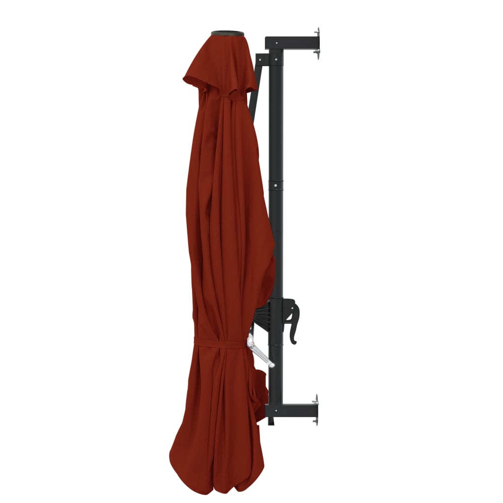 Wall-Mounted Parasol with Metal Pole 300 cm Terracotta