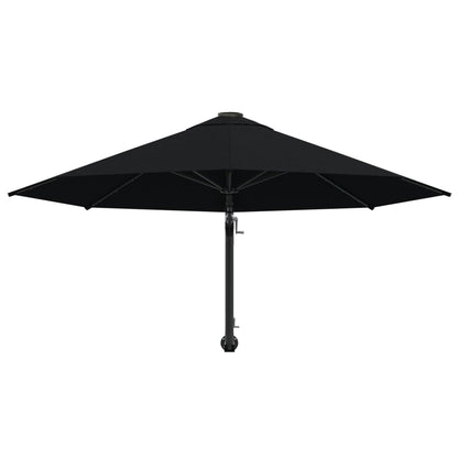 Wall-Mounted Parasol with Metal Pole 300 cm Black