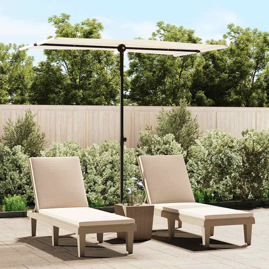 Garden Parasol | Sand White | Aluminium | Medium | Rotatable