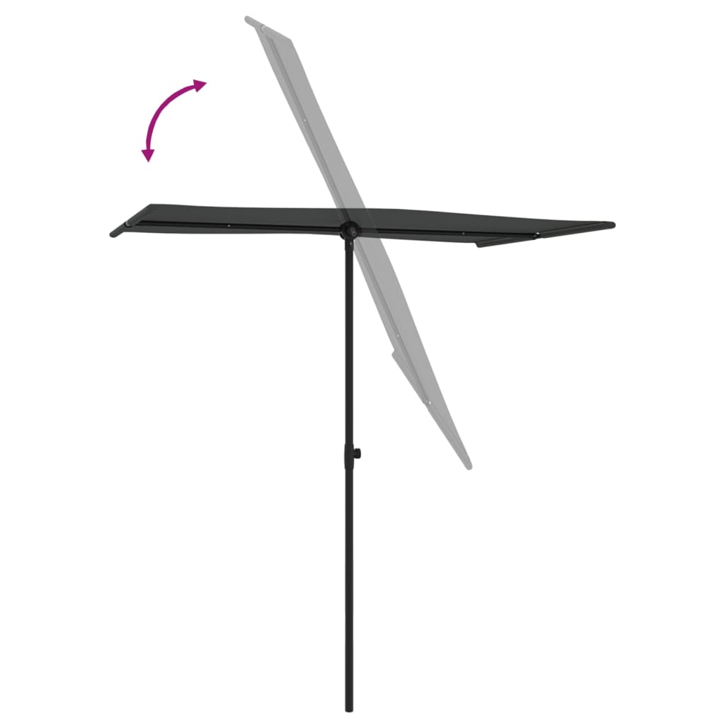 Garden Parasol with Aluminium Pole 180x110 cm Anthracite