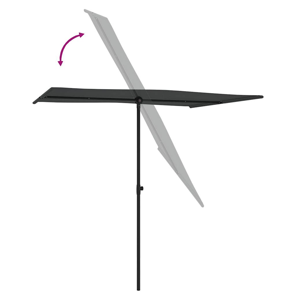 vidaXL Garden Parasol Anthracite Polyester Medium Height-Adjustable