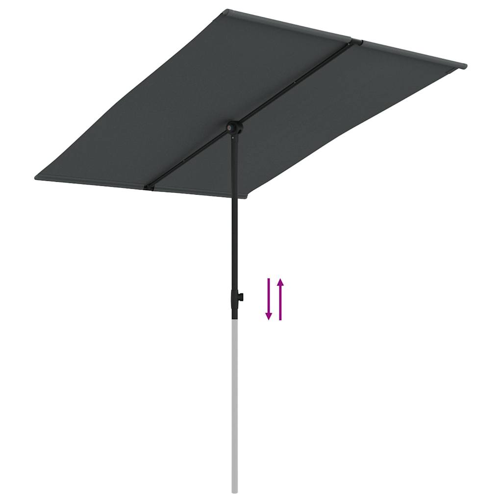 vidaXL Garden Parasol Anthracite Polyester Medium Height-Adjustable