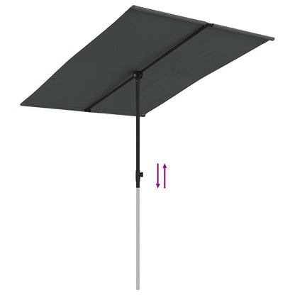 vidaXL Garden Parasol Anthracite Polyester Medium Height-Adjustable