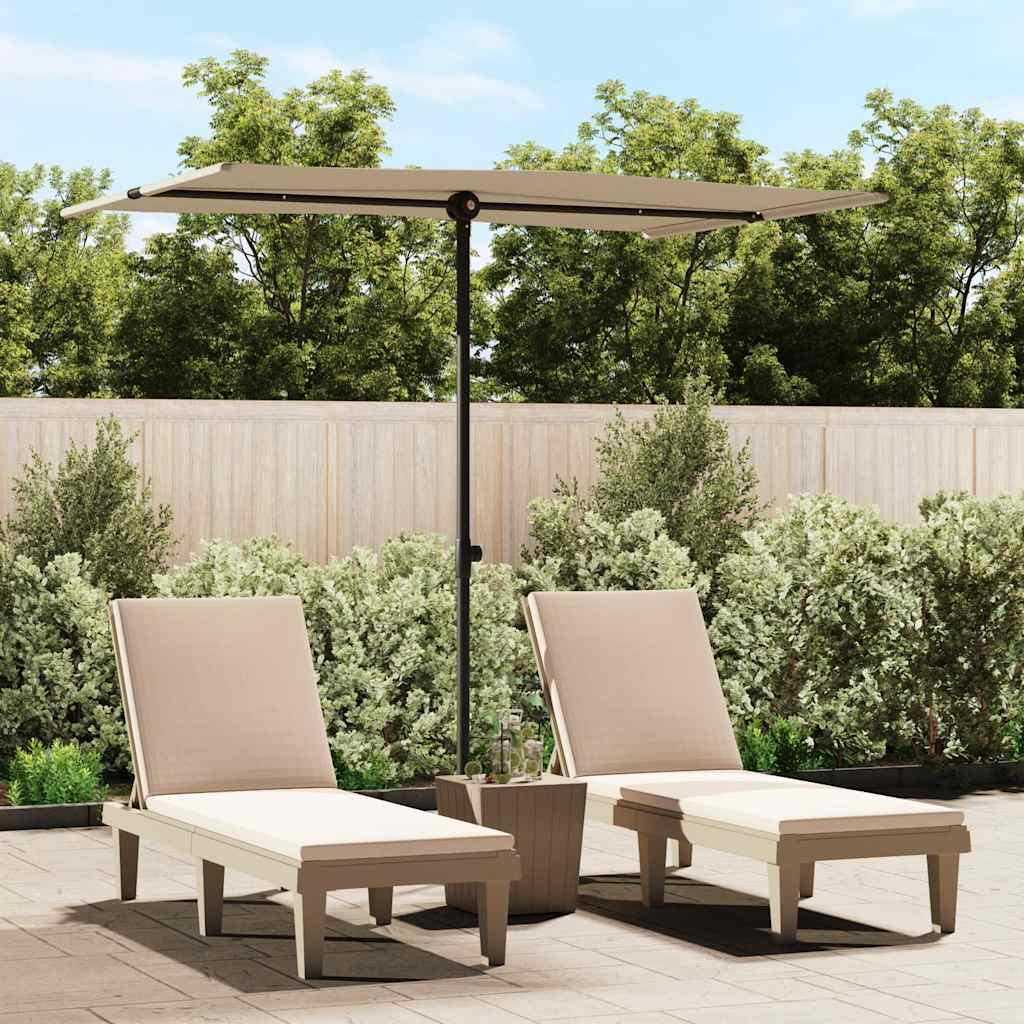 Garden Parasol with Aluminium Pole 2x1.5 m Taupe