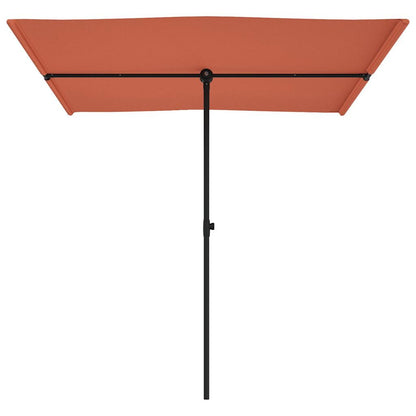 Garden Parasol with Aluminium Pole 2x1.5 m Terracotta