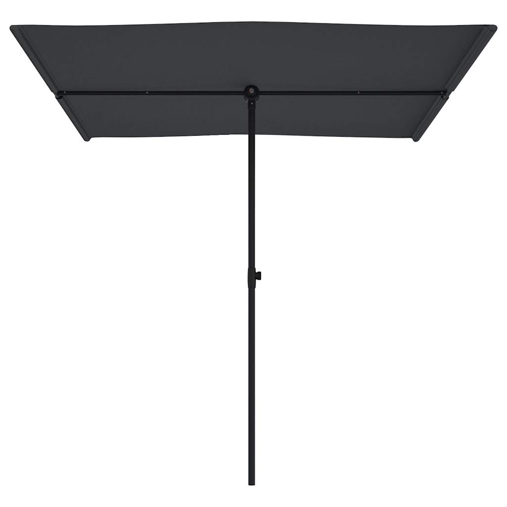 Garden Parasol | Black | Polyester, Aluminium | 2x1.5 m | Rotatable