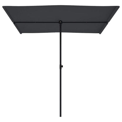 Garden Parasol | Black | Polyester, Aluminium | 2x1.5 m | Rotatable