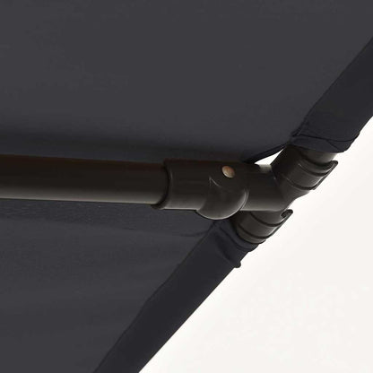Garden Parasol | Black | Polyester, Aluminium | 2x1.5 m | Rotatable