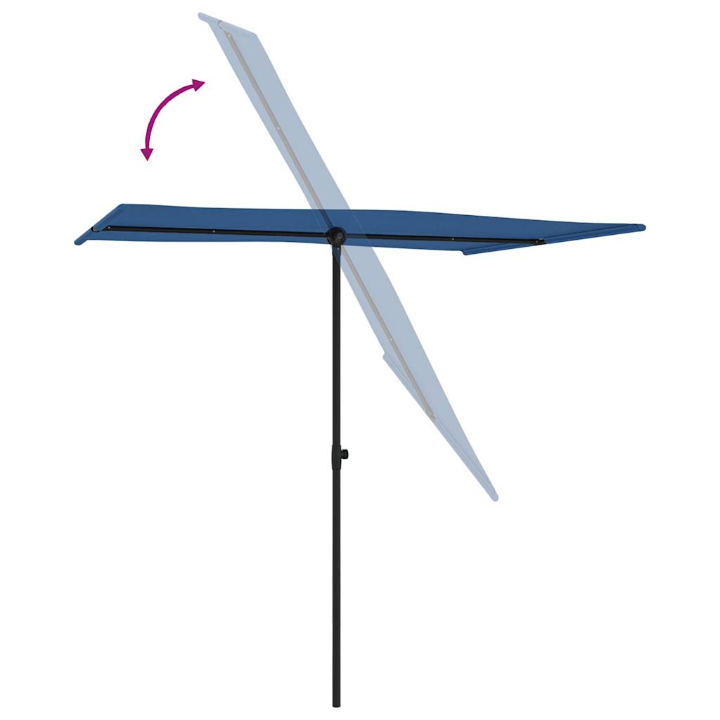 Garden Parasol | Azure Blue | Aluminium, Polyester | 2x1.5 meters