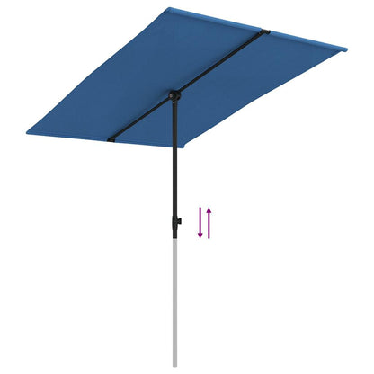 Garden Parasol | Azure Blue | Aluminium, Polyester | 2x1.5 meters