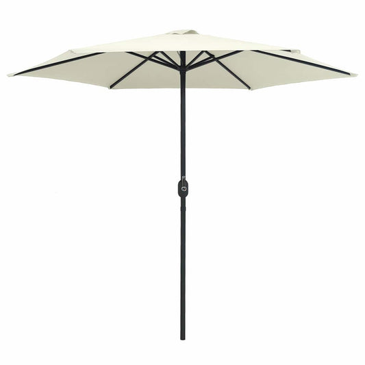 Garden Parasol | Sand White | Polyester, Aluminium, Steel