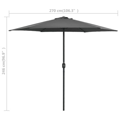 Garden Parasol Anthracite Aluminum 8.9 ft diameter