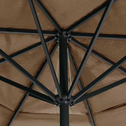 Garden Parasol | Taupe | Polyester, Aluminium, Steel | Large