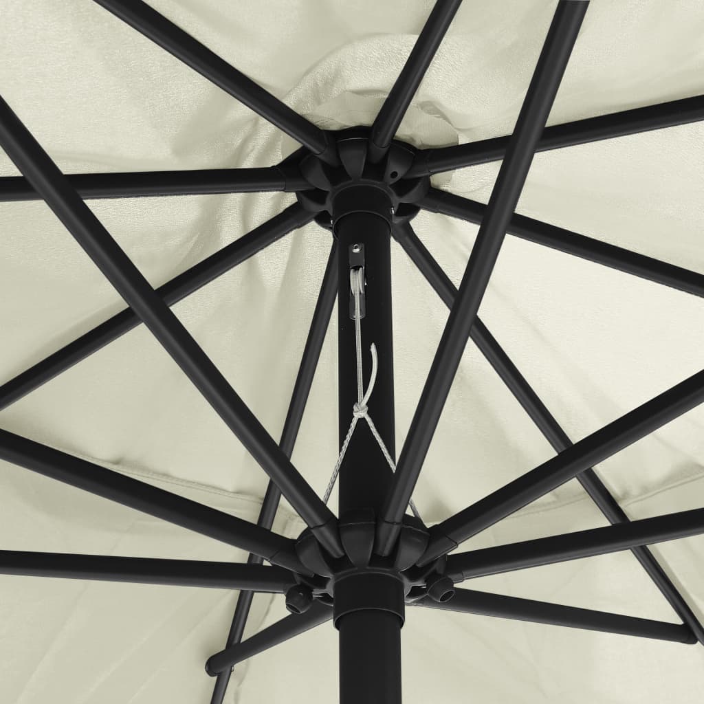 Garden Parasol with Metal Pole 153.5" Sand White