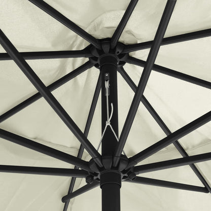 Garden Parasol with Metal Pole 153.5" Sand White