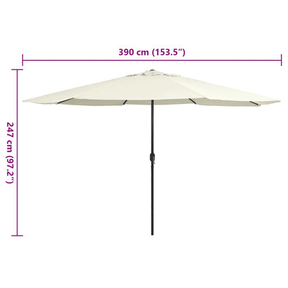 Garden Parasol with Metal Pole 153.5" Sand White